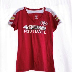 New Majestic 49ers T-shirt Red/White/Gold/Black Woman Size M -Supper Cute